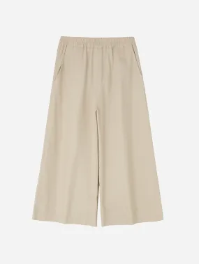 Ecru Wide Leg Trousers