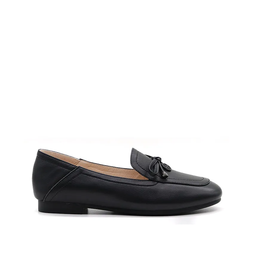 Essence Bow Women's Shoes - Black Leather