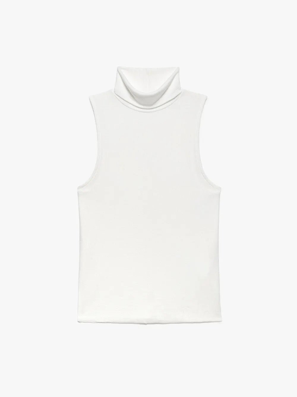 Frame Sleeveless Turtleneck in White