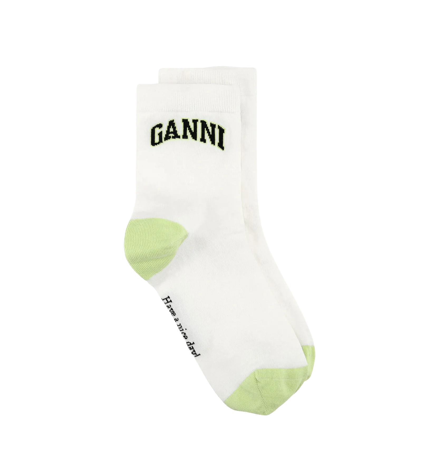 GANNI White Print Socks