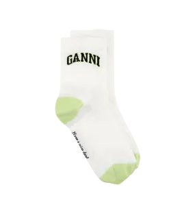 GANNI White Print Socks