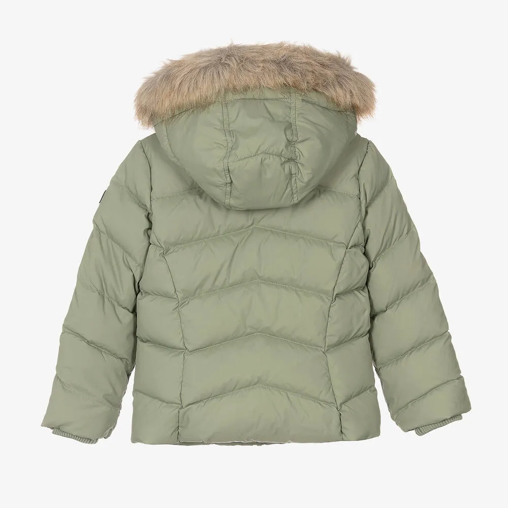 Girls Green Puffer Jacket