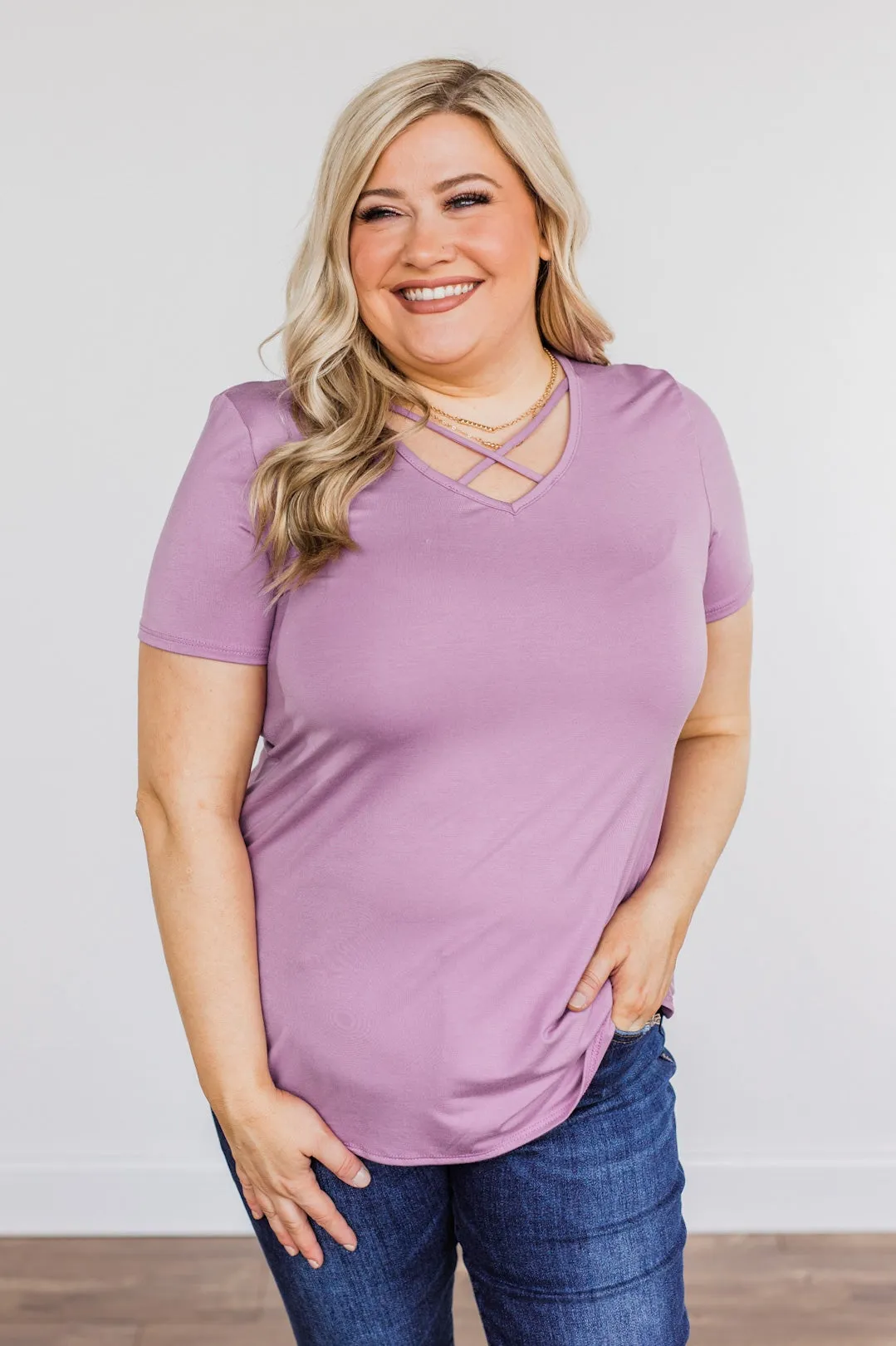 Good Moods Criss-Cross Top- Purple