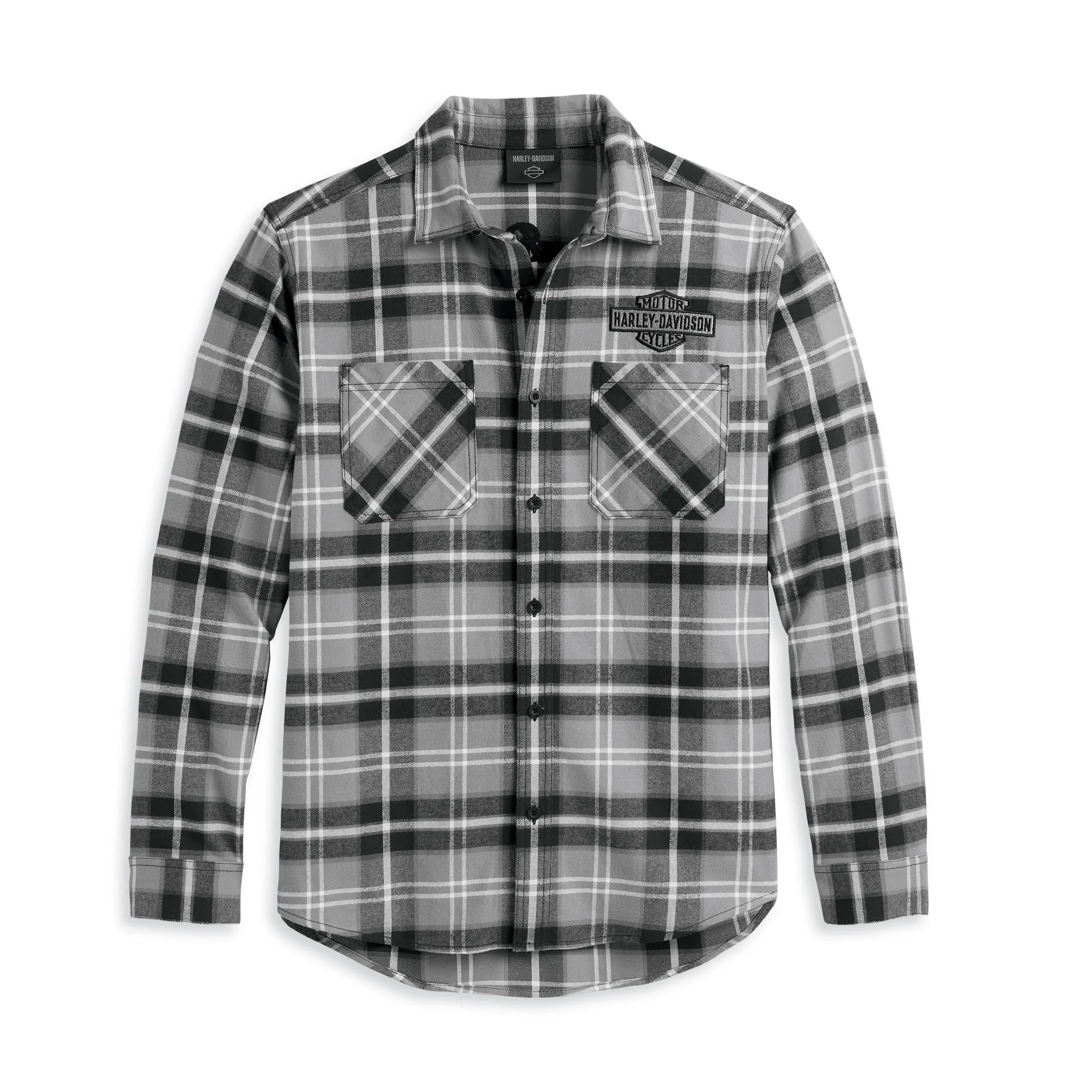 Harley Davidson  |Button-down Other Plaid Patterns Street Style Long Sleeves