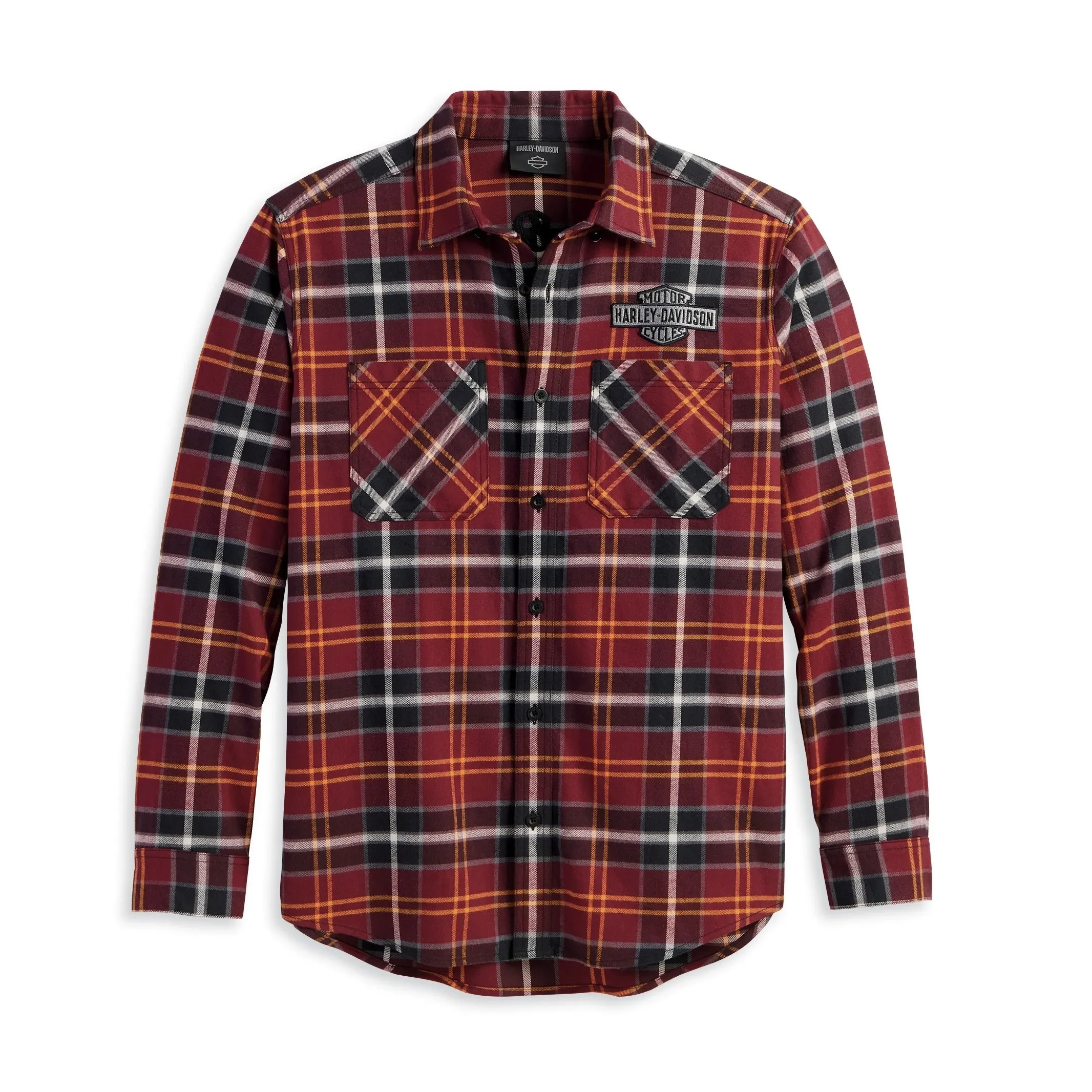 Harley Davidson  |Button-down Other Plaid Patterns Street Style Long Sleeves