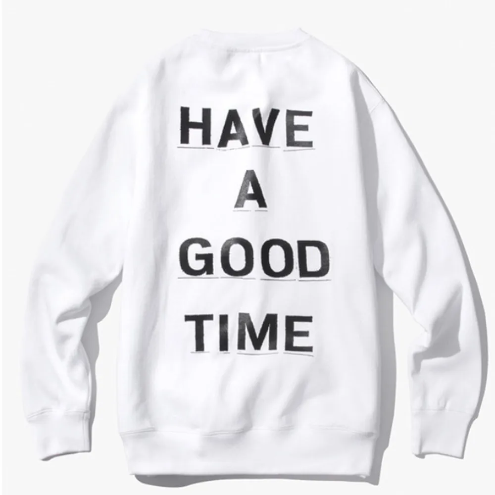 have a good time  |Crew Neck Unisex Street Style Long Sleeves Logo