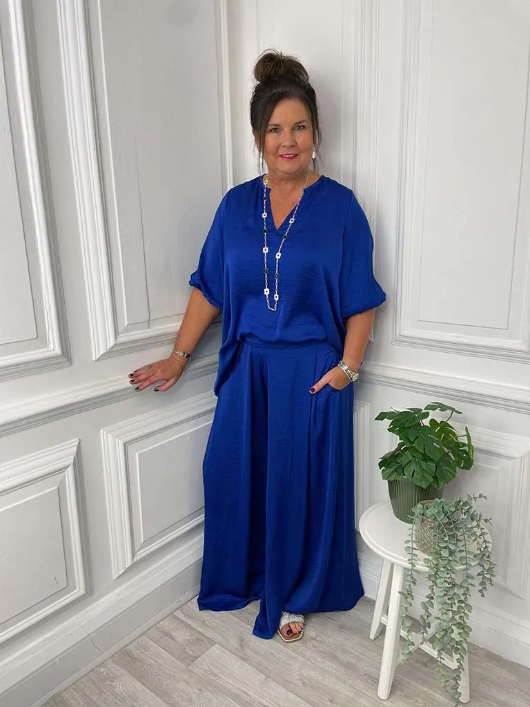 Haven Barbados Palazzo Trousers - Cobalt