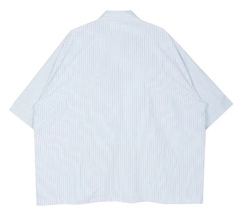 HOLY IN CODE  |Button-down Stripes Unisex Street Style Cotton Short Sleeves