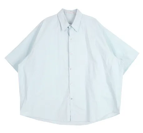 HOLY IN CODE  |Button-down Unisex Street Style Plain Cotton Short Sleeves