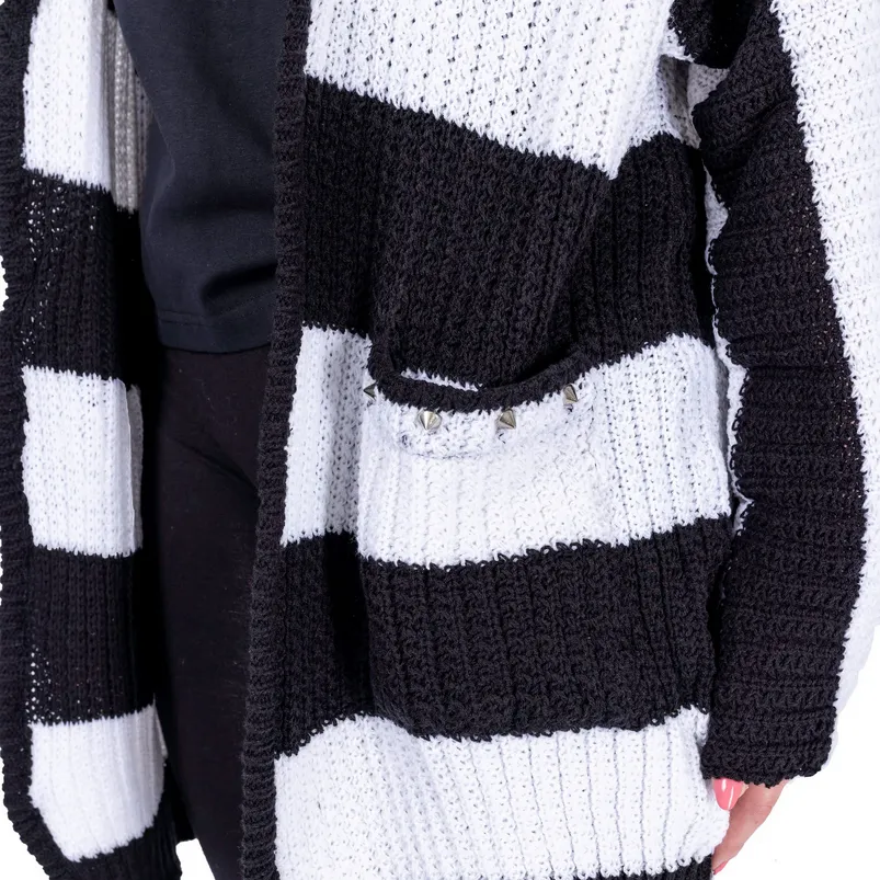 IN A DAZE CARDIGAN - BLACK/WHITE