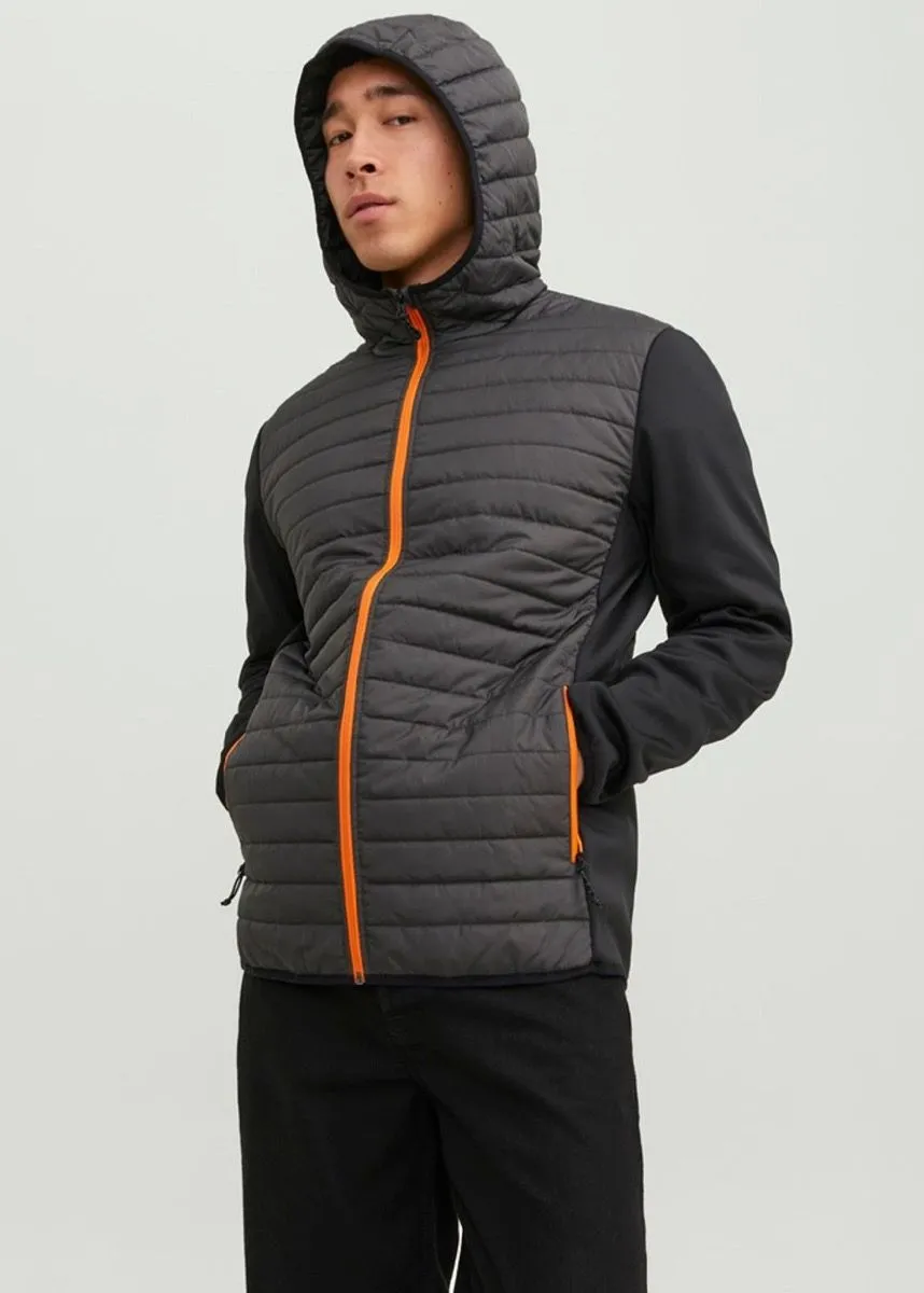 Jack & Jones Multi Quilted Hybrid Jacket Asphalt