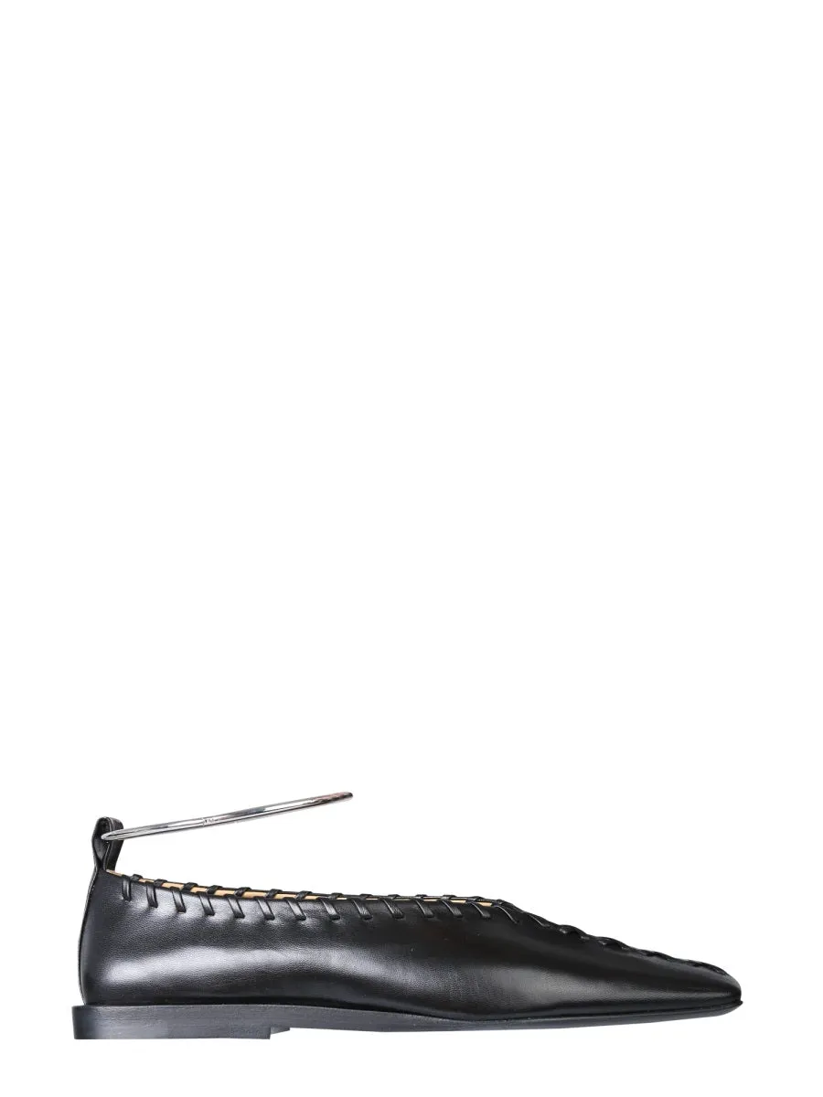 Jil Sander Metallic Anklet Ballet Shoes