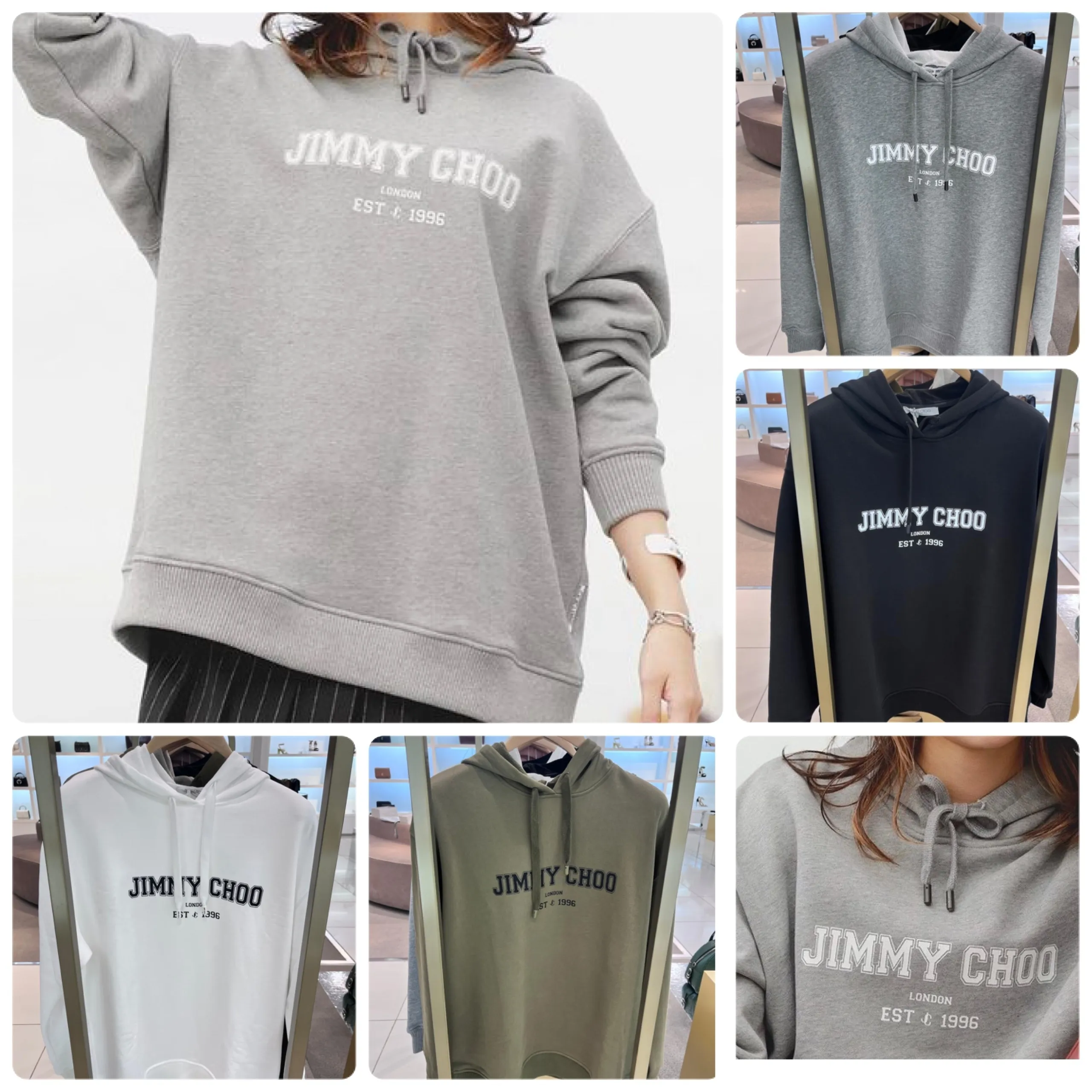 Jimmy Choo  |Unisex Sweat Street Style Long Sleeves Cotton Medium