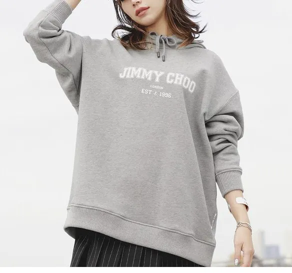 Jimmy Choo  |Unisex Sweat Street Style Long Sleeves Cotton Medium