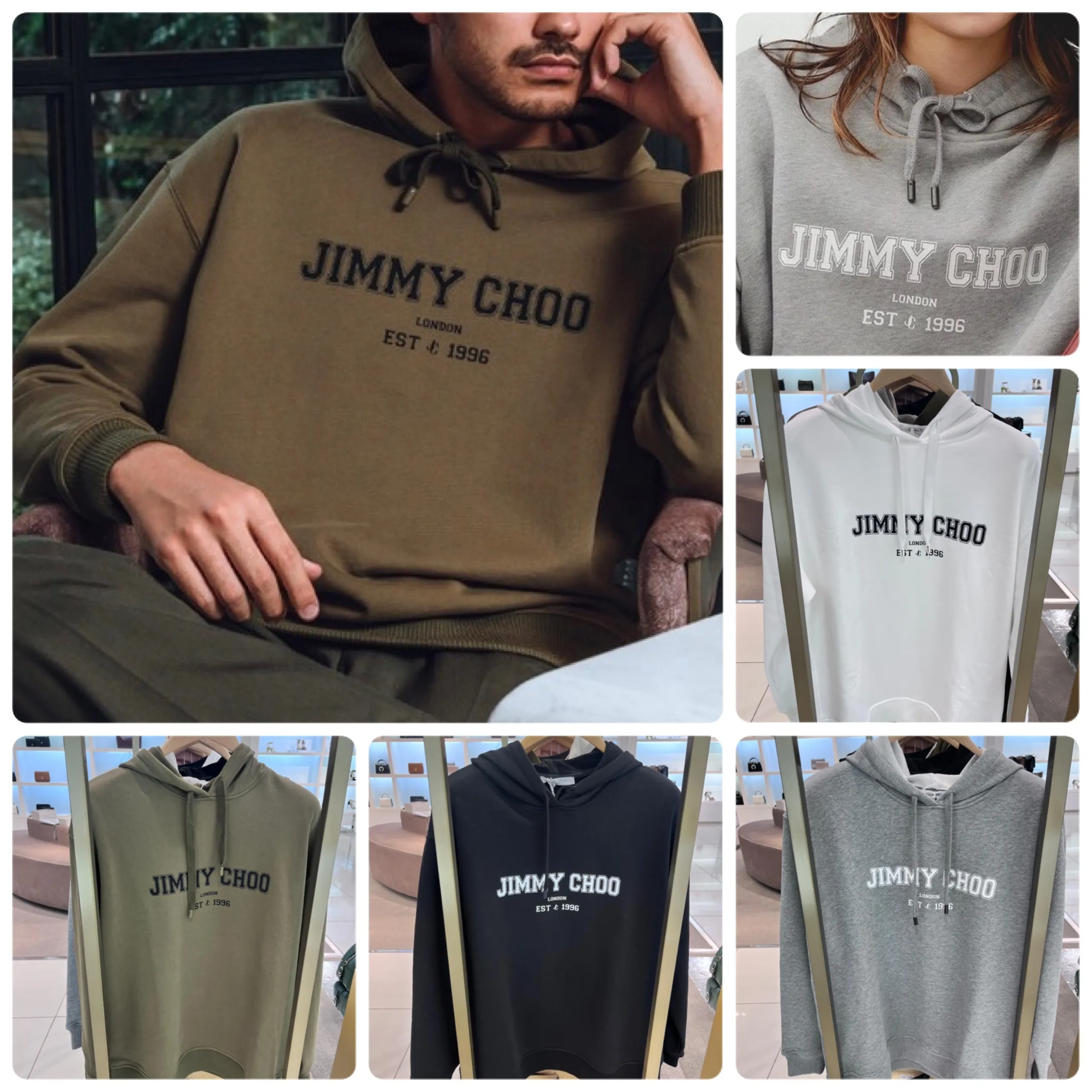 Jimmy Choo  |Unisex Sweat Street Style Long Sleeves Cotton Medium