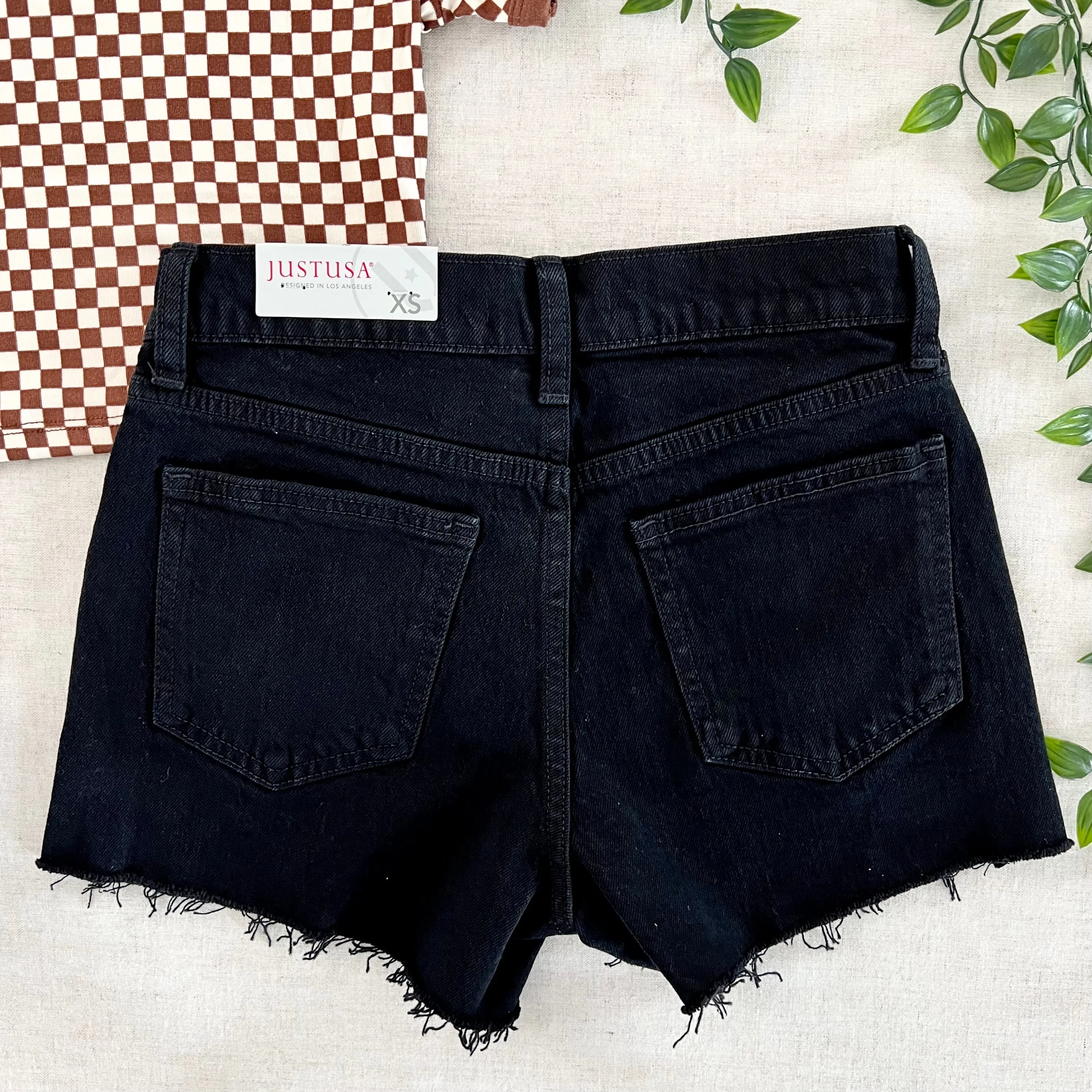 Just USA High Rise Denim Shorts - Black