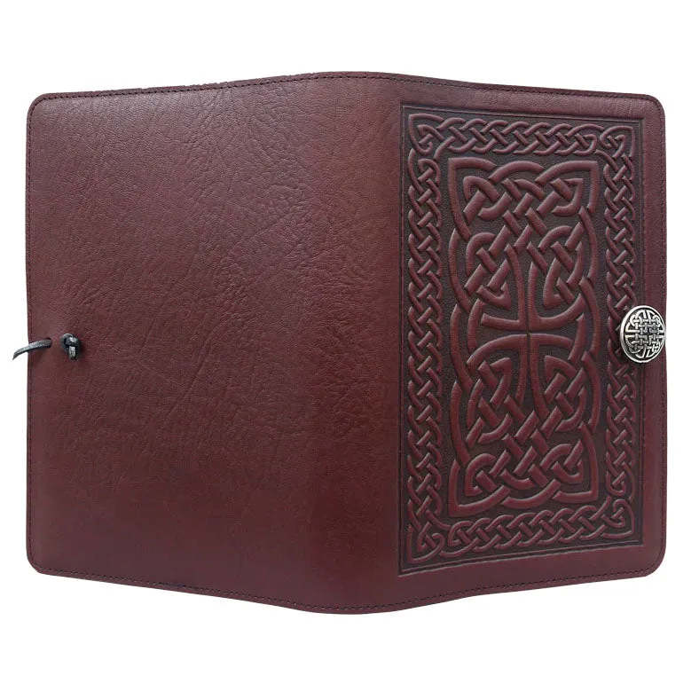 Large Leather Journal - Celtic Braid in Wine