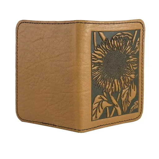 Leather Card Holder - Sunflower in Marigold