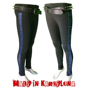 Leggings Punk zebra blue side