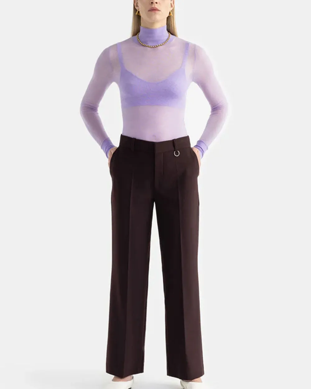 Lilac Eriq Cashmere Turtleneck