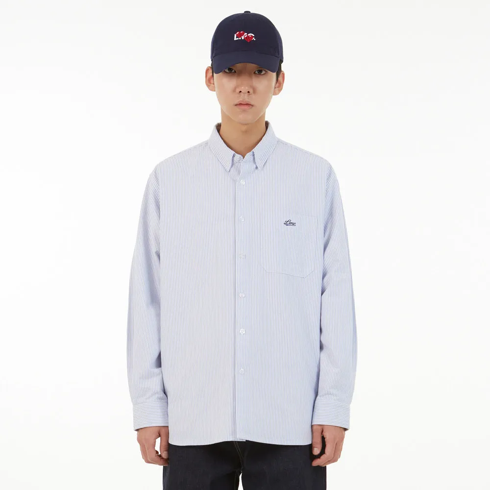 LMC  |Button-down Stripes Unisex Street Style Long Sleeves Cotton