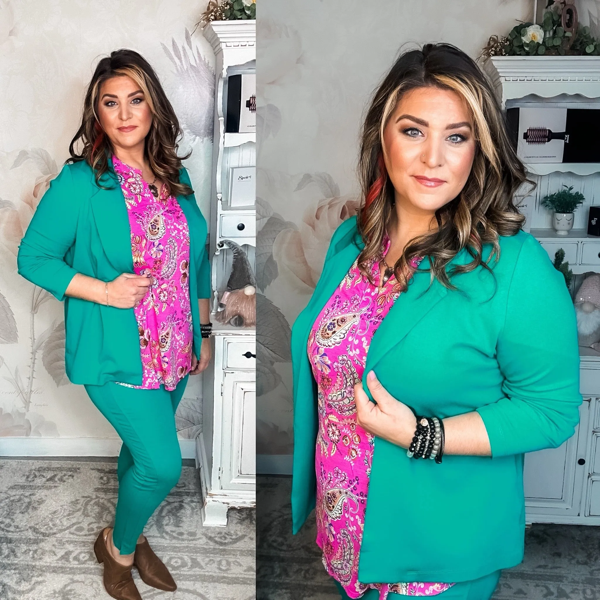 Magic 3/4 Sleeve Blazer - Kelly Green