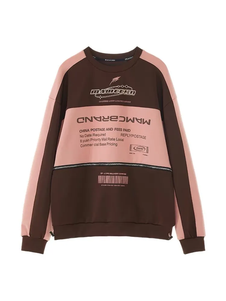 MAMC  |Unisex Street Style U-Neck Long Sleeves Plain Logo