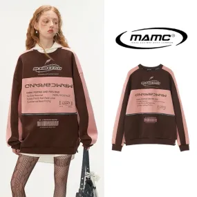 MAMC  |Unisex Street Style U-Neck Long Sleeves Plain Logo