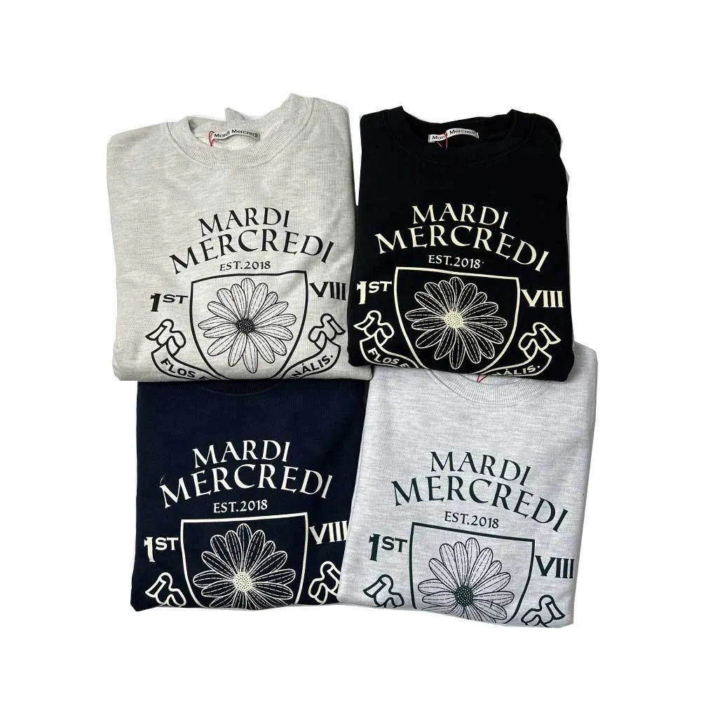 Mardi Mercredi  |Crew Neck Flower Patterns Street Style Long Sleeves Plain