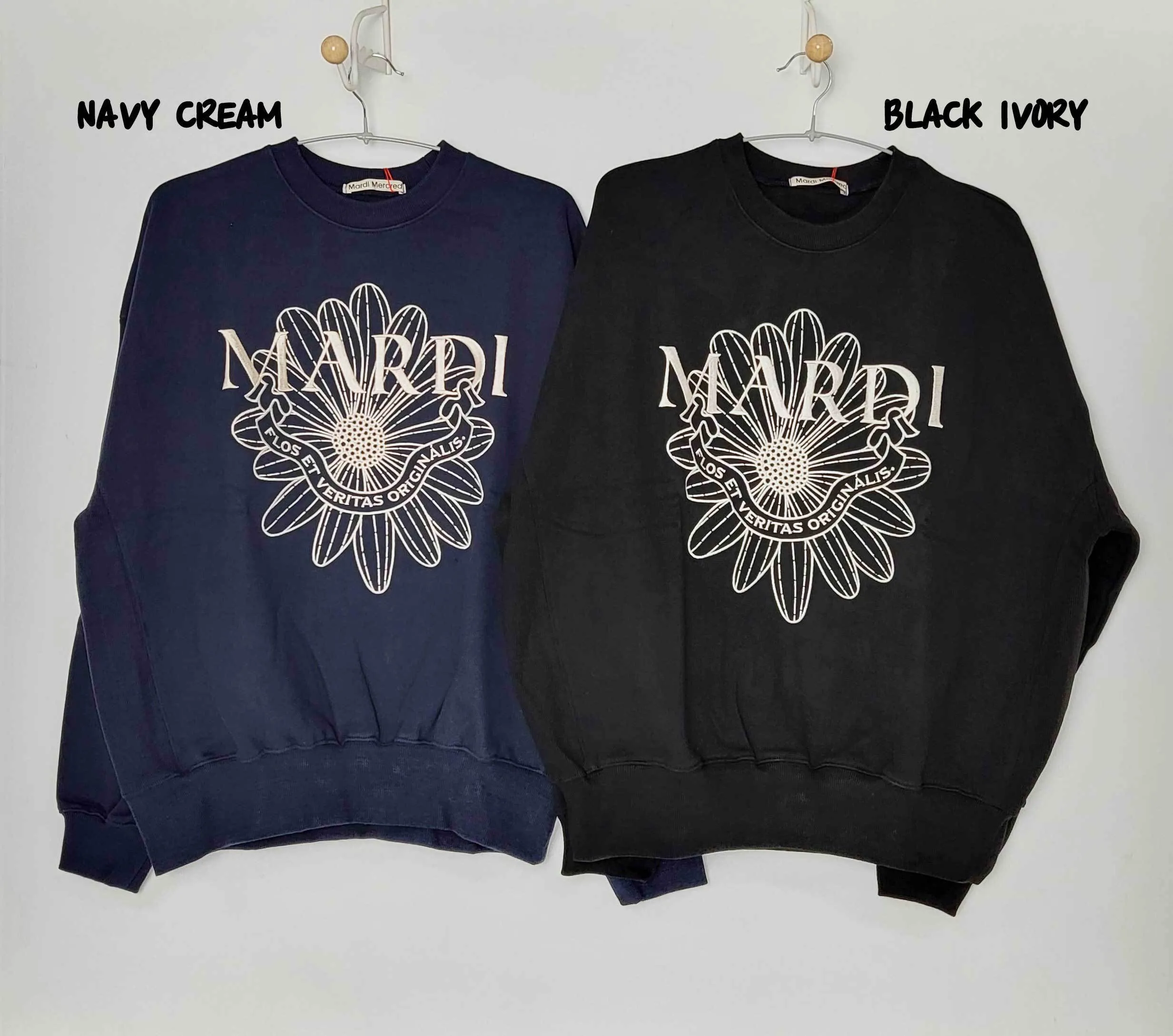 Mardi Mercredi  |Crew Neck Street Style Long Sleeves Plain Cotton Oversized