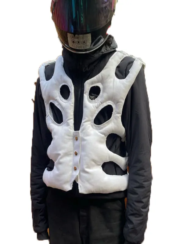 Men's Skeleton Puffy Motorcycle Vests & Waistcoats   (Min 2pc, Max 20pc/per order)