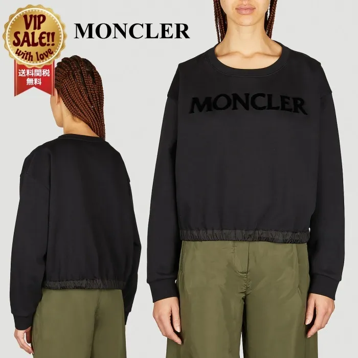 MONCLER  |Crew Neck Blended Fabrics Street Style Long Sleeves Plain