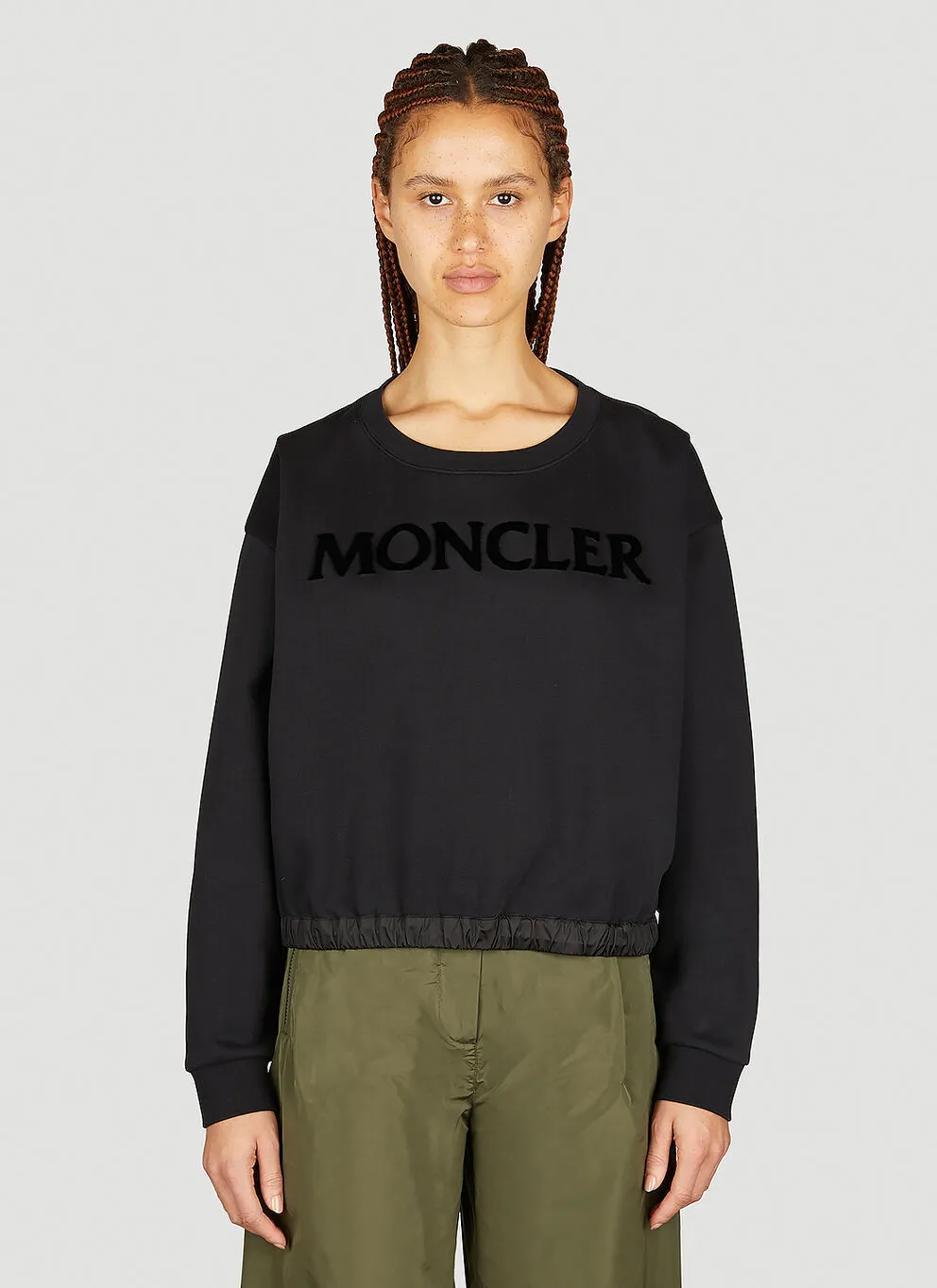 MONCLER  |Crew Neck Blended Fabrics Street Style Long Sleeves Plain