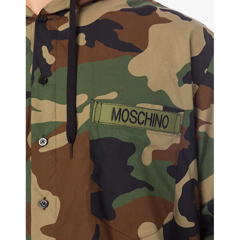 Moschino  |Button-down Camouflage Street Style Long Sleeves Cotton