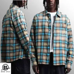 Off-White  |Button-down Other Plaid Patterns Unisex Street Style