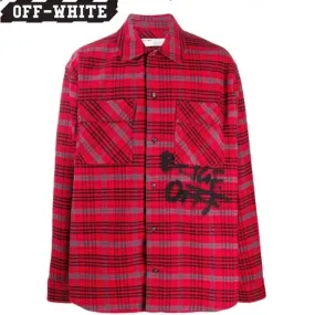 Off-White  |Button-down Tartan Other Plaid Patterns Street Style