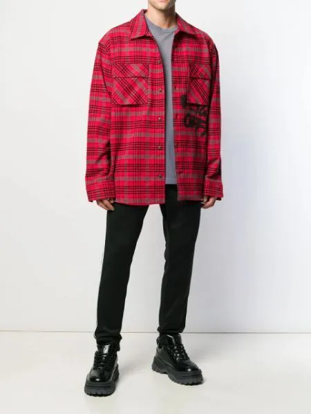 Off-White  |Button-down Tartan Other Plaid Patterns Street Style