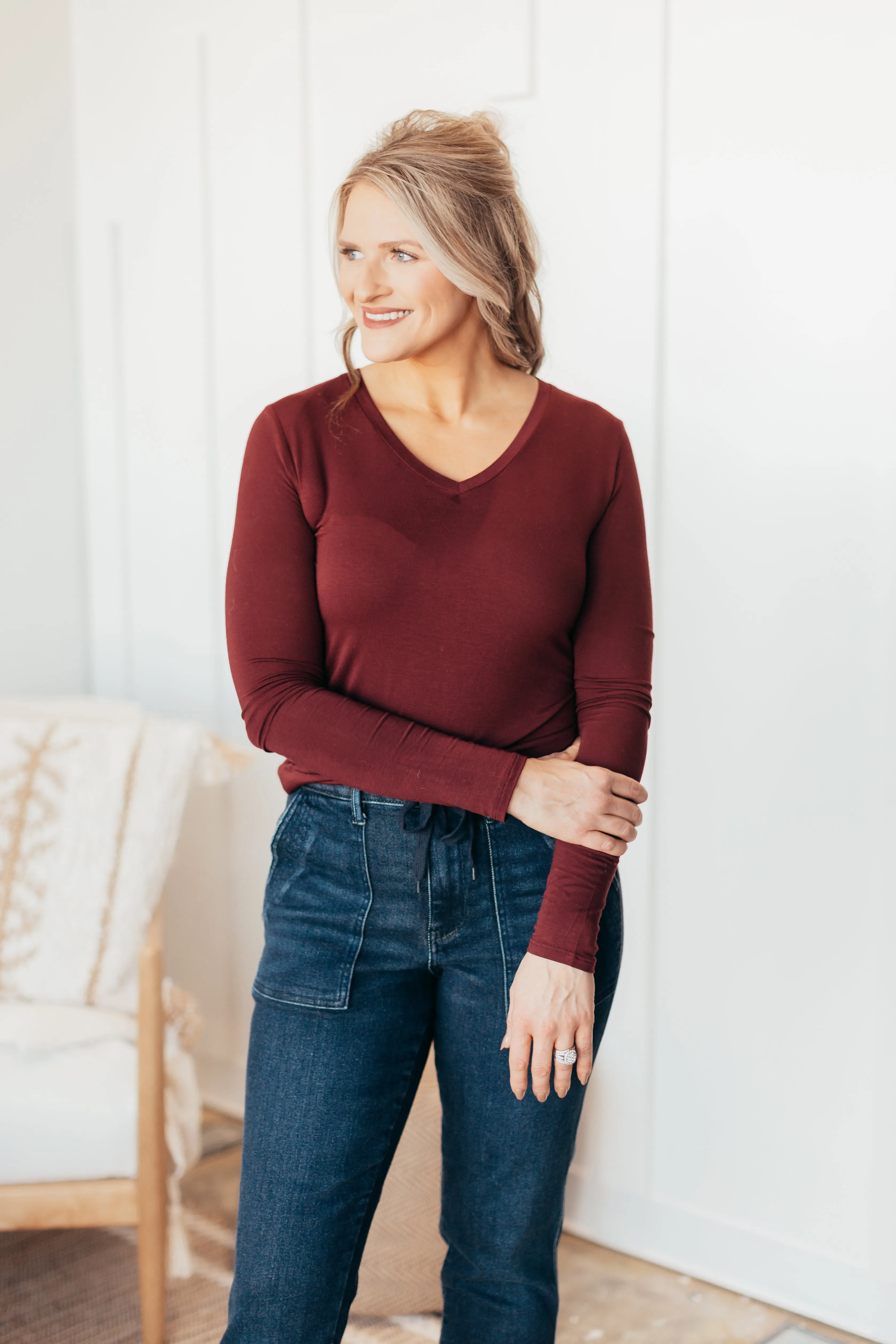 On The Rise V Neck Top - 7 Colors