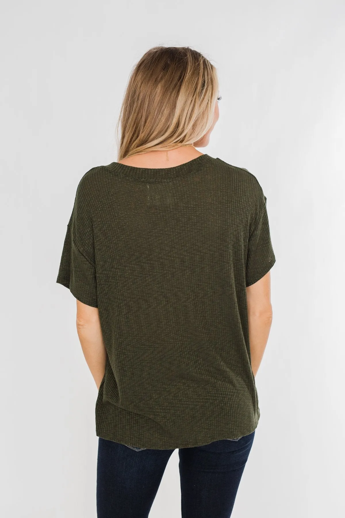 One Step Closer Lightweight Top- Dark Olive