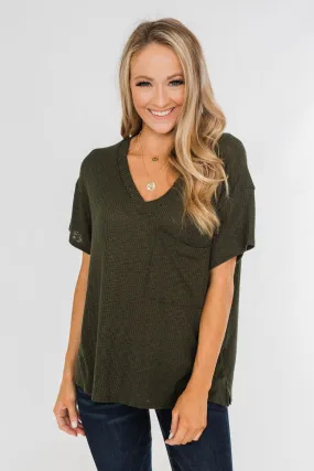 One Step Closer Lightweight Top- Dark Olive