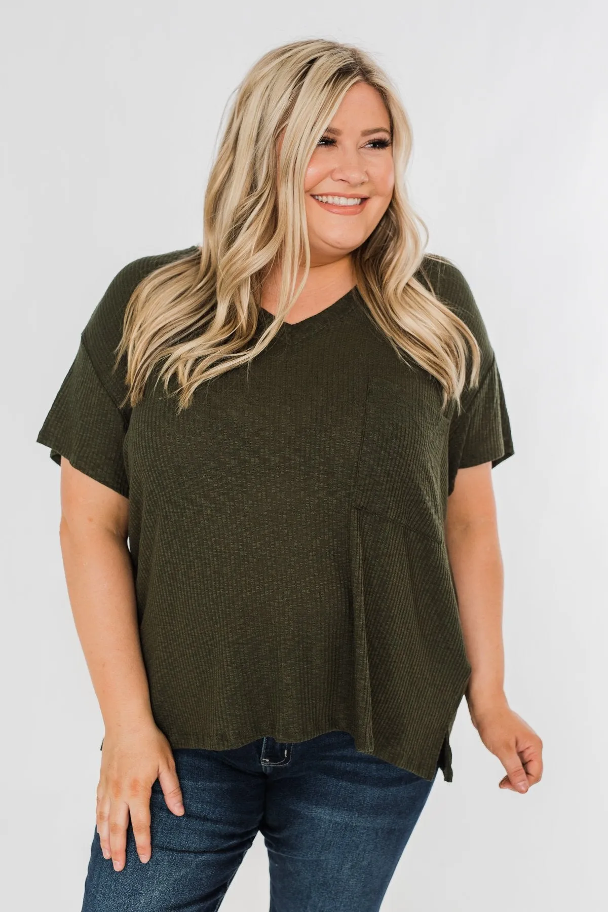 One Step Closer Lightweight Top- Dark Olive