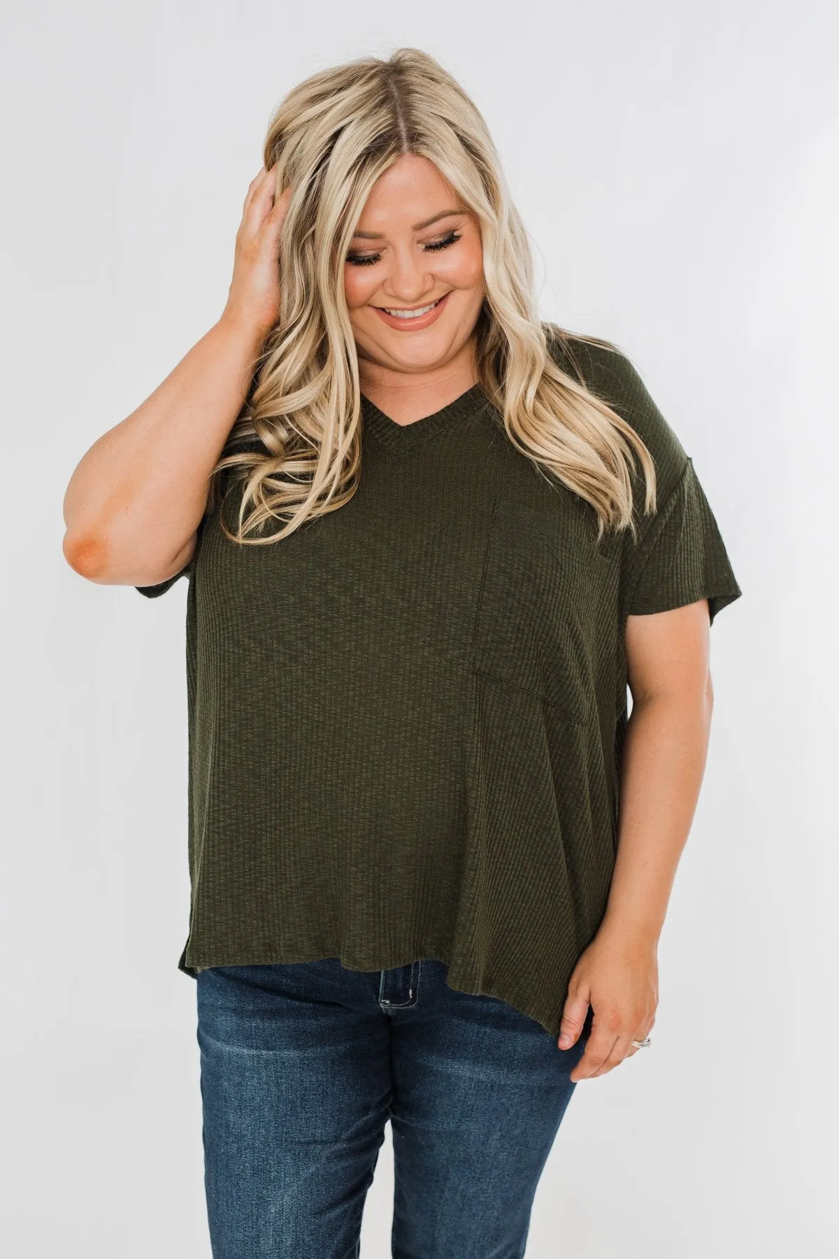 One Step Closer Lightweight Top- Dark Olive