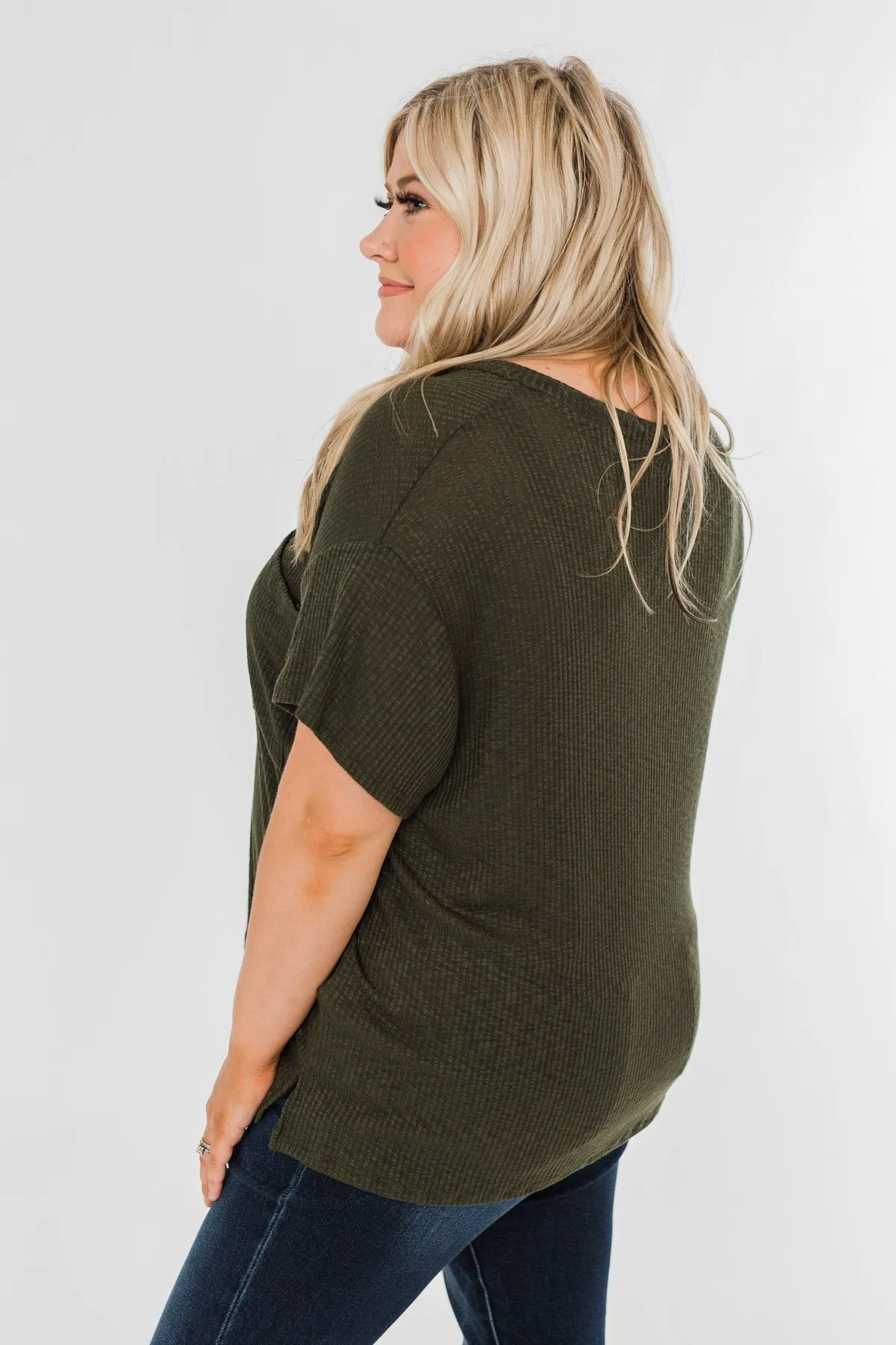 One Step Closer Lightweight Top- Dark Olive