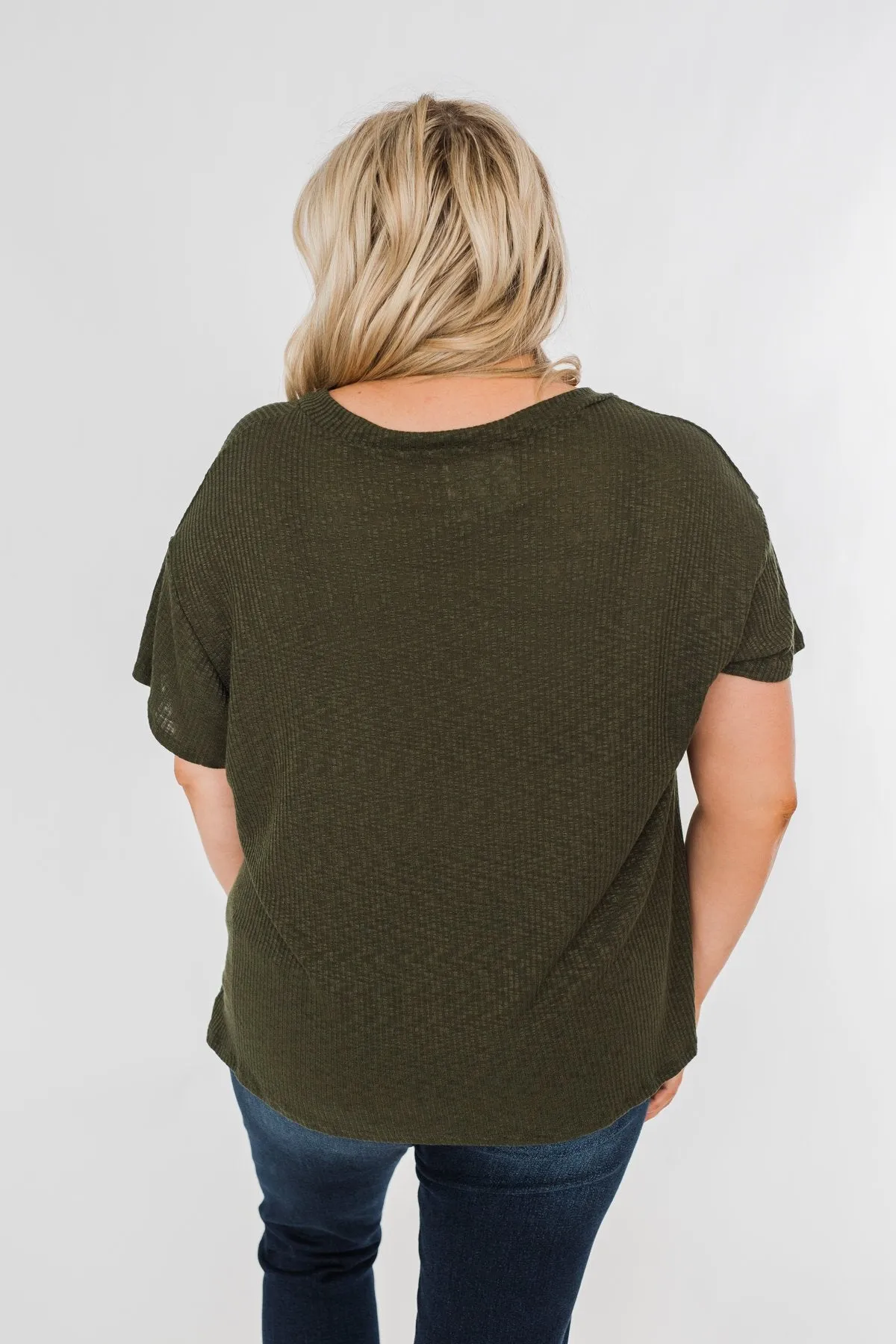 One Step Closer Lightweight Top- Dark Olive