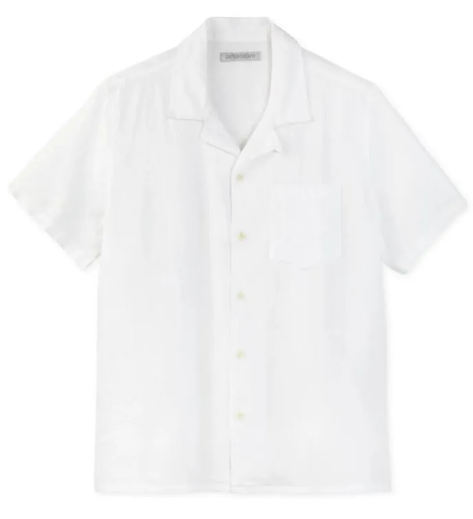 Outer known  |Button-down Linen Street Style Plain Short Sleeves Handmade