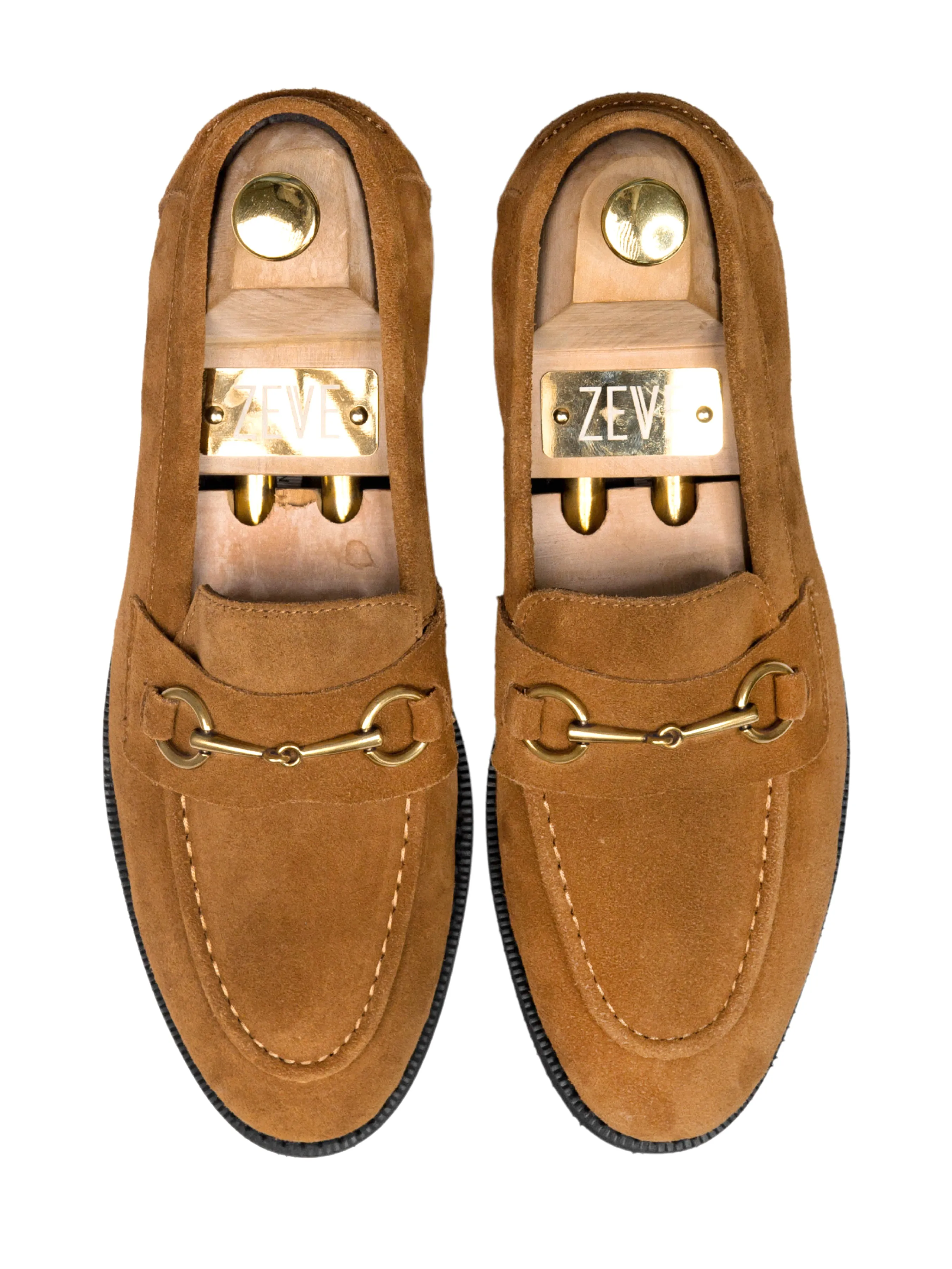 Penny Loafer Horsebit Buckle - Camel Suede Leather (Crepe Sole)