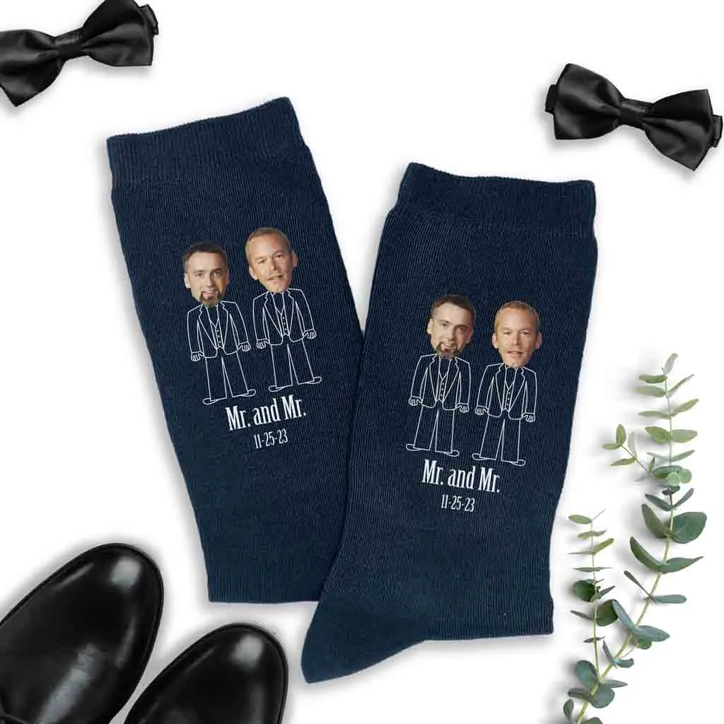 Personalized Mr. & Mr. Wedding Socks with Photos