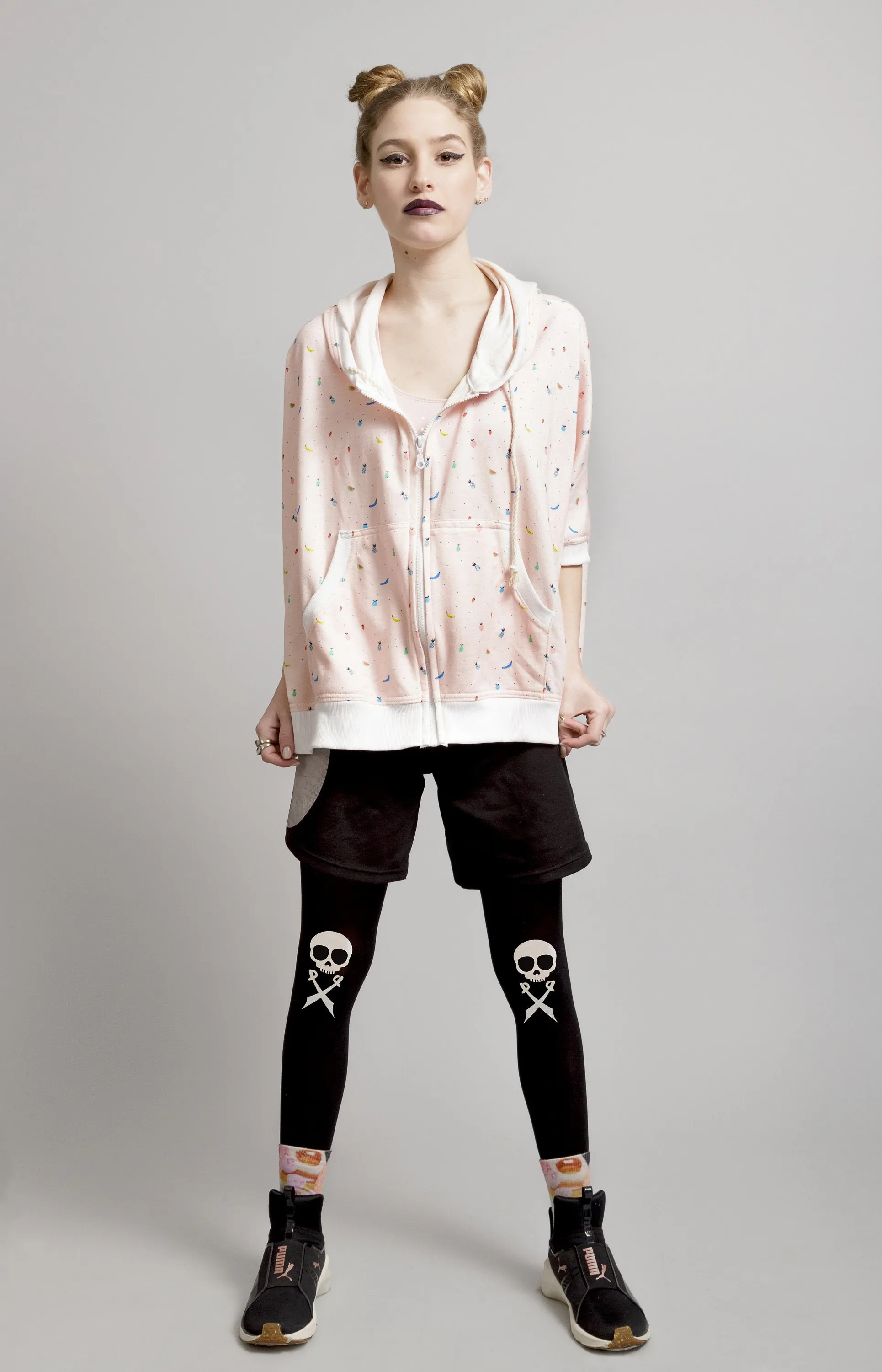 Pirate skull Knee Pad print leggings