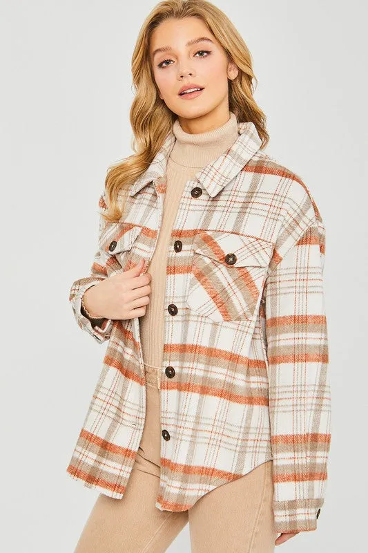 Plaid Bust Pocket Shacket