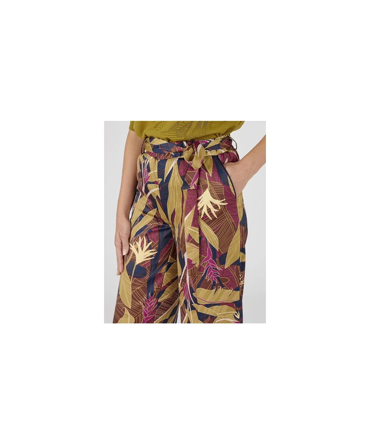 Printed Wide-leg Trousers